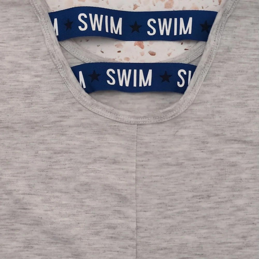 Justice | Swim Team Theme T-Shirt Grey Blue | 6